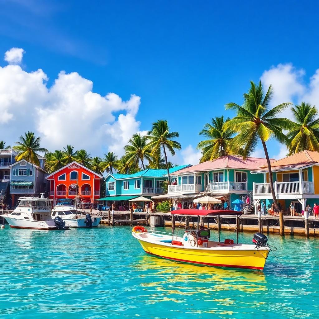 Colorful tropical port